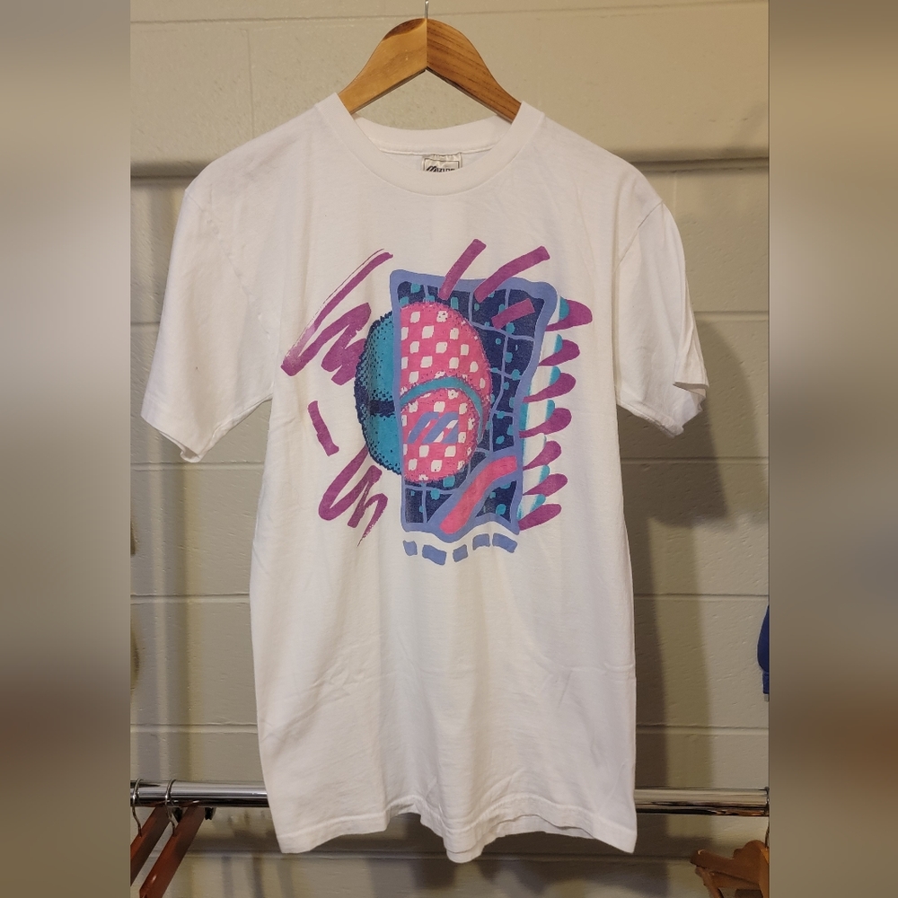 Vintage 90s Mizuno Tennis multicolor single stitch made in usa shirt